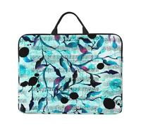 Watercolour Music Branches Leaves, 14 Inch Laptop Sleeve, Notebook Bag Laptop Case Sleeve Briefcase with Handle
