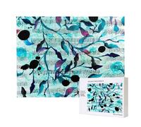 Watercolour Music Branches Leaves,500 Pieces Wooden Jigsaw Family Game Jigsaw Puzzles for Adults Teens Home Decor