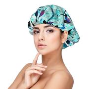 Watercolour Music Branches Leaves,Adult's Satin Sleeping Cap - Women's Elastic Sleep Bonnet, Adjustable Overnight Hair Cover