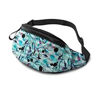Watercolour Music Branches Leaves Casual Fanny Waist Pack Bag Adjustable Lightweight Sport Belt Waist Bag for Sports Running Hiking Biking Walking