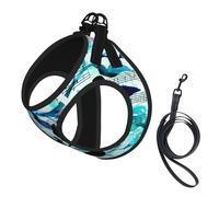 Watercolour Music Branches Leaves,Pet Harness,Adjustable Reflective Dog Harness,Pet Leash Vest,M