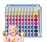 Watercolour Paint Set - 10x Travel Watercolour Set | Watercolour Palette | Heart Shaped Watercolor Painting Set | Washable Watercolor Paint With Brush | Watercolor Painting Kit For Classroom School