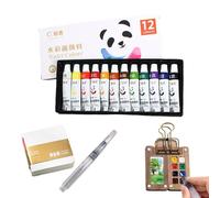 Watercolour Paint Set - Portable Watercolour Set, Paints in Portable Box | Paint Travel Art Diary, Travel Set Small for Outdoor, Pocket Artist Travel Set, Paint Palette Set with Multi-Water