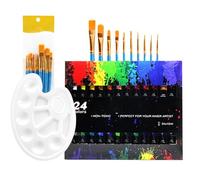 Watercolour Paint Set - Travel Watercolour Set, 24 Colours, Portable Box Included | Pocket Artist Watercolour Travel Set with Watercolour Paper, Brushes and Other Tools, Idea for Artists and Craftsmen