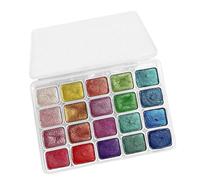 Watercolour Paints - Watercolour Paint Box Small | 20 Colours Set for Beginners | Palette, Watercolour Box | Travel Size Accessories with Glitter, Craft Supplies for Drawing, Education, Sketching and