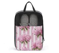 Watercolour Pale Pink Peonies Bouquet Shoe Bag for Travel Daily Use Anti-dust Storage Carrier Golf Shoe Pouch