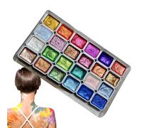 - Watercolour Palette - Pearl Paint Set with 24 Shades, Solid Pigments, Compact Art Case, Fine Ground Colour Quality Characteristic, Creative Floral Art for Practicing, Classroom