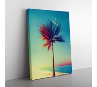Watercolour Palm Tree Vol.4 Canvas Wall Art Print Ready to Hang, Framed Picture for Living Room Bedroom Home Office Décor, 76x50 cm (30x20 Inch)