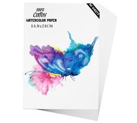 Watercolour Paper A5 80 Sheets, Heavyweight 300GSM Cold Press Natural Cotton Paper for Students Artists Watercolor Drawing (A5)