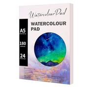 Watercolour Paper Pad A5 - Professional Cold-Pressed Artist Sketchbook - Acid-Free, Warp-Resistant Mixed Media Sheets with Lay-Flat Binding - 24 Detachable Pages (14.9 x 21 cm)