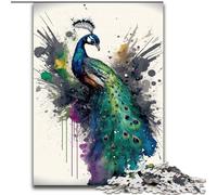 Watercolour Peacock Puzzles for Adults And Teenagers, for Age 14 Years And over Stress Relief Christmas Game Presents for Women (26x38cm)