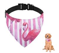 Watercolour Pink Flamingo Dog Bandana With Adjustable Strap D Ring Dog Scarf Pet Bibs Triangle Pet Triangle Neckerchief Accessories Puppy Dogs Cats Decor Machine Washable