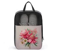 Watercolour Pink Flowers Shoe Bag for Travel Daily Use Anti-dust Storage Carrier Golf Shoe Pouch