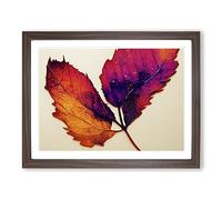 Watercolour Plant Leaf Vol.3 WHT Framed Print | A4 Walnut Framed Wall Art | Ready to Hang | Modern Floral Picture | Living Room Bedroom Lounge Office