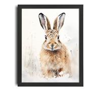 Watercolour Rabbit Wall Art Brown Bunny Drawing Rabbit Gift Cute Animal Print A4 Poster on Canvas - Wall Art Home Decor Movie Poster Canvas Film Cinema Retro Vintage Cult Classic Nostargic Saga Moder