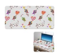 Watercolour Rainbow Birds Desk Pad Non-Slip Mouse Mat Desk Size with Smooth Surface Pu Leather Gaming Mouse Pad Gaming Mousemat Decor Accessories Home Gifts Mousepad XXL for School Home Office Table