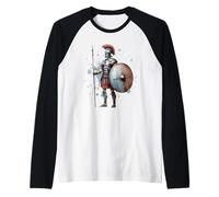 Watercolour Roman Legionary Warrior Roman Swordsman Art Raglan Baseball Tee