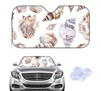 Watercolour Seashell Windscreen Cover Sunshades, Frost Frost Guard Winter Windshield Cover, Car Accessories Car Windscreen Ice Gifts for Men Screen Protector Windshield for Suv Van (145× 80 cm)