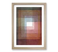 Watercolour Squares by Paul Klee Framed Print | A2 Oak Framed Wall Art | Ready to Hang | Modern Historical Picture | Living Room Bedroom Lounge Office
