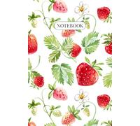 Watercolour Strawberry Notebook: 110 Pages | College Ruled / 7mm Medium Ruled | No Margin Line | 6 in x 9 in / 15.24 cm x 22.86 cm | Matte Paperback Cover (Noodling Designs ~ Watercolour Strawberry)