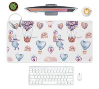 Watercolour Teddy Bears Desk Mat Giant Mouse Mat with Non-Slip Rubber Base Smooth Face Big Mouse Pad 90X40 cm Gaming Mousemat Desk Decor Accessories Gaming Gifts Mousepad for School Home Office