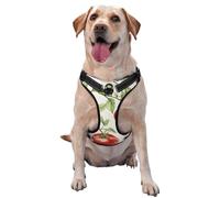 Watercolour Tomato Pattern No Pull Dog Harness Adjustable Reflective Oxford Easy Control Medium Large Dog Harness