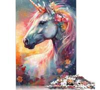 Watercolour Unicorn 500 Pieces Jigsaw Puzzle for Adults, Teens And Jigsaw Puzzles, 500 Piece Family Games Jigsaw Challenge Toy 500pcs (52x38cm)