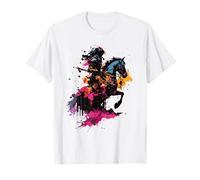 Watercolour Warrior Riding A Horse Warrior Horse Rider Art T-Shirt