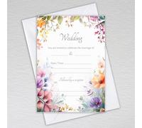 Watercolour Wildflower Wedding Invitations with Envelopes/Beautiful Floral Theme: Watercolour Wildflower Wedding Invites (Pack of 20 with Envelopes)