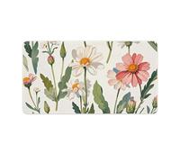Watercolour Wildflowers Desk Mat 40X75cm, Non-Slip Rubber Base with Stitched Edges, Waterproof Desk Pad for Keyboard & Mouse, Large Mouse Pad for Office Gaming