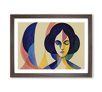 Watercolour Woman Vol.1 Abstract H1022 Framed Print for Living Room Bedroom Home Office Décor, Wall Art Picture Ready to Hang, Walnut A3 Frame (46 x 34 cm)