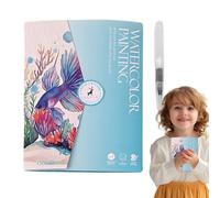 Watercolour Workbook - Beginner-Friendly Colouring Book with 12 Colours Paint and Brush, Creative Watercolour Paper for Drawing | Colouring Book for Adults to Learn Techniques