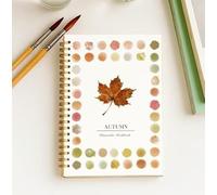 Watercolour Workbook for Beginners, Beginner Friendly Watercolour Painting Workbook, Easy Nature Scenes Paint, Only Workbook, Gift for Adults Teens (Maple Leaf)