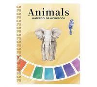 Watercolour Workbook, Watercolor Drawing Set Beginners-Friendly Water Colour Paints Book Sets with 12 Colors and Brush for Home School Traveling