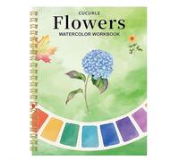 Watercolour Workbook, Watercolor Drawing Set Beginners-Friendly Water Colour Paints Book Sets with 12 Colors and Brush for Home School Traveling