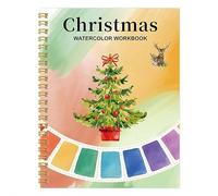 Watercolour Workbook, Watercolor Drawing Set Beginners-Friendly Water Colour Paints Book Sets with 12 Colors and Brush for Home School Traveling