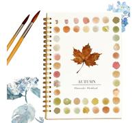 Watercolour Workbook, Watercolor Paint Workbooks Set,Spiral Bound Artist Sketchbook,Beginner Friendly Water Colour Paints Book Sets with Brushes Gift for Adults Teens-Autumn