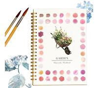 Watercolour Workbook, Watercolor Paint Workbooks Set,Spiral Bound Artist Sketchbook,Beginner Friendly Water Colour Paints Book Sets with Brushes Gift for Adults Teens-Garden