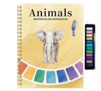 Watercolour Workbook,watercolour paint set,Beginner Friendly Water Painting Books,12 Colors Watercolor Paint Set with Paint Brush Watercolor Workbook Painting Supplies Kit for Kid, Adults
