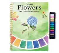 Watercolour Workbook,watercolour paint set,Beginner Friendly Water Painting Books,12 Colors Watercolor Paint Set with Paint Brush Watercolor Workbook Painting Supplies Kit for Kid, Adults
