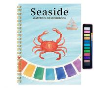 Watercolour Workbook,watercolour paint set,Beginner Friendly Water Painting Books,12 Colors Watercolor Paint Set with Paint Brush Watercolor Workbook Painting Supplies Kit for Kid, Adults