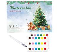Watercolour Workbooks - Art with Painting Brush | Watercolour Workbook for Christmas Painting - For Winter Holidays Home Travel Work Relax and