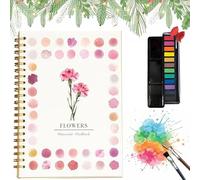 Watercolour Workbooks for Adults - Hugs Garden Beginner-Friendly Watercolor Paint Set, Nature Scenes Paint Set Art Crafts, with 12 Colors Paints Set with Paint Brush