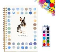 Watercolour Workbooks for Adults - Hugs Garden Beginner-Friendly Watercolor Paint Set, Nature Scenes Paint Set Art Crafts, with 12 Colors Paints Set with Paint Brush