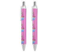 Watercoor Cupcake Ball Pens Smooth Writing 0.5mm Black Ink Retractable Ballpoint Pen Work Ball Pens Rollerball Pen For Office Business Student 4pcs