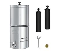 Waterdrop 2.25G Gravity-fed Water Filter System with Silver Ions Enhanced Filtration with 2 Black Carbon Filters and Metal Spigot