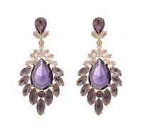Waterdrop Flower Pendant Earrings, Handcrafted Bezel-Framed Studs, Atmosphere-Enhancing Accessories for Women Attending Banquets and Parties