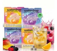 waterdrop® Fruit Fusion Hydration Tablets Duo Pack - 48 Sugar Free Water Flavouring Cubes, 2 Flavours: Paradise & Wildberry Fusion, with Vitamin C & B, Low Calorie & Vegan Drink Mix