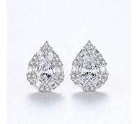 Waterdrop Gemstone Stud Earring for Women Tiny Sparkling Wraped Engagement Earrings