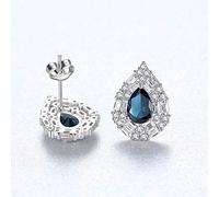 Waterdrop Gemstone Stud Earring for Women Tiny Sparkling Wraped Engagement Earrings